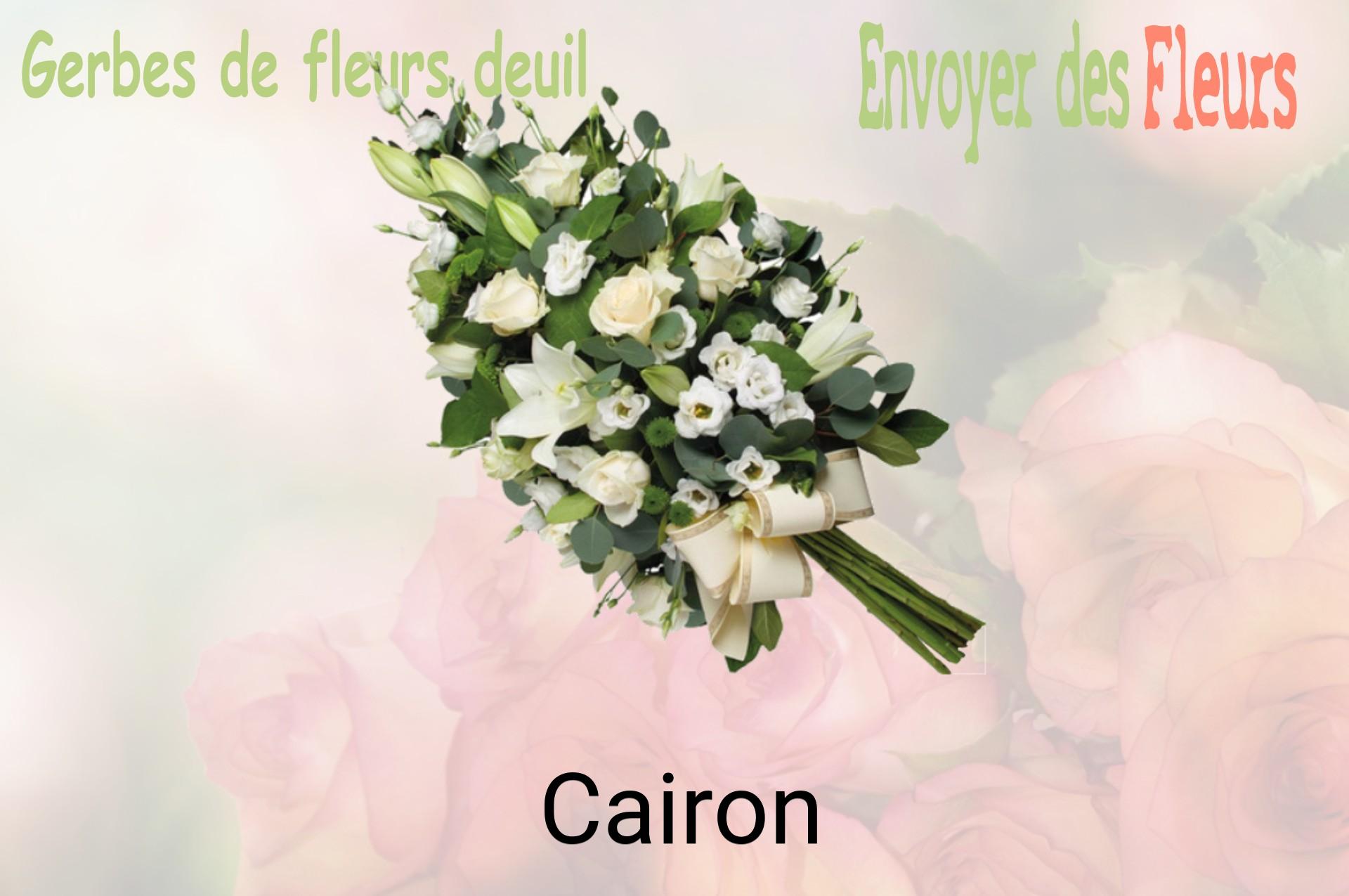 Gerbe de fleurs de deuil livrée à Cairon